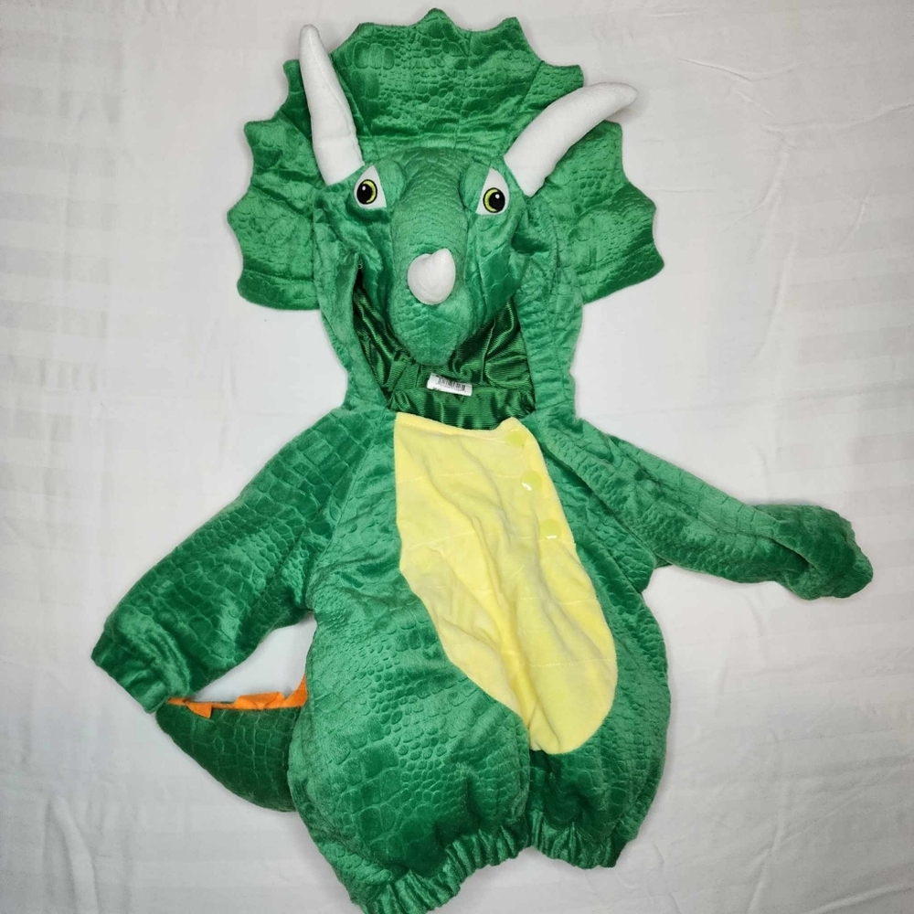 Used Baby Triceratops Dinosaur Halloween Costume Play Pullover 0-6 Months
